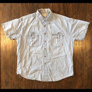 St. Johns Bay Denim Button Down Polo Shirt
